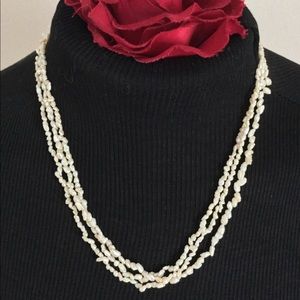 Vintage 3 Strand Fresh Water Seed Pearl Necklace